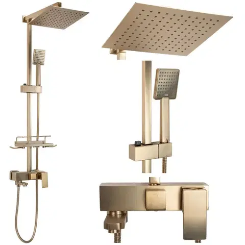 Kúpeľňové batérie REA REA - Sprchový set s batériou 150mm Jack kartáčované zlato REA-P7050