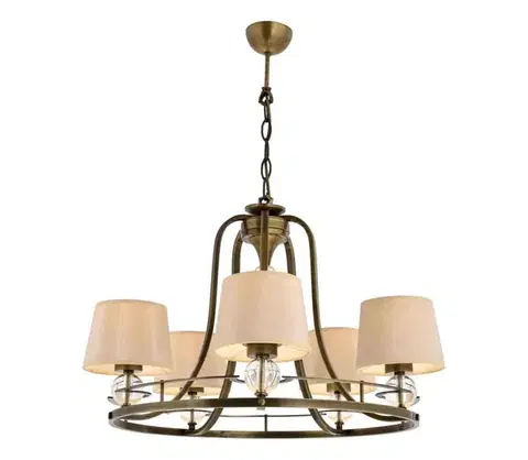Svietidlá  Luster na reťazi NARA 5xE27/40W/230V mosadz 301AUR1112