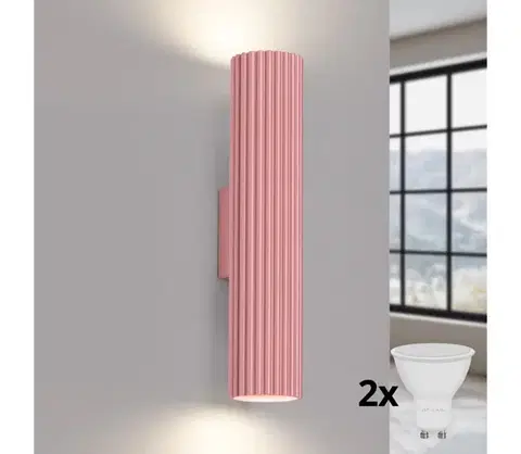 Svietidlá BRILAGI - LED nástenné svietidlo CRESTO 2xGU10/10W/230V 30 cm ružové BR.1940