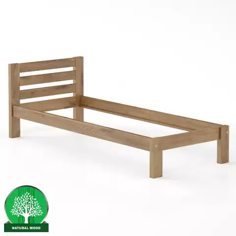 Drevené postele Posteľ borovica LK127–90x200 dub