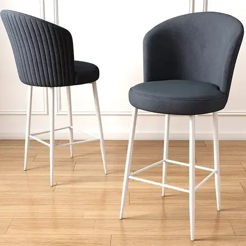 Barové stoličky Bar Stool Set (4 Pieces) Fora - Anthracite, White