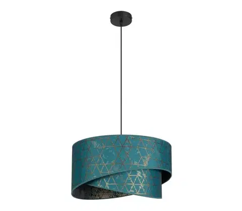 Svietidlá  Luster na lanku REZO 1xE27/60W/230V tyrkysová 0048