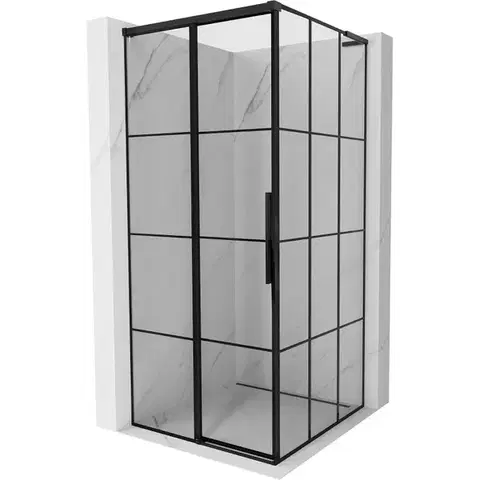 Sprchovacie kúty MEXEN/S - Rox L sprchový kút posuvný ľavá 100 x 100, čierna kratka, čierna 8C2L-100-100-70-77-L