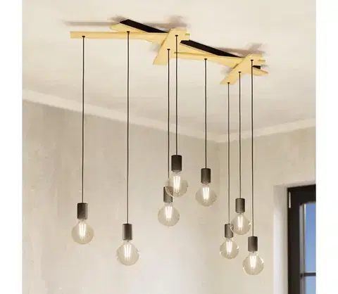 Svietidlá Eglo 43641 - Luster na lanku MONMOUNT 9xE27/40W/230V 43641