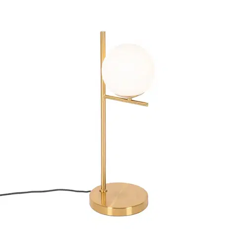 Stolné lampy Art Deco stolná lampa zlatá a opálové sklo - Flore