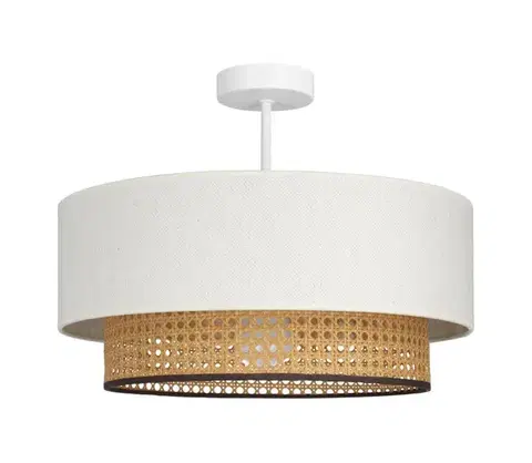 Svietidlá  Prisadený luster NATIA 1xE27/60W/230V pr. 45 cm biela/hnedá H0239