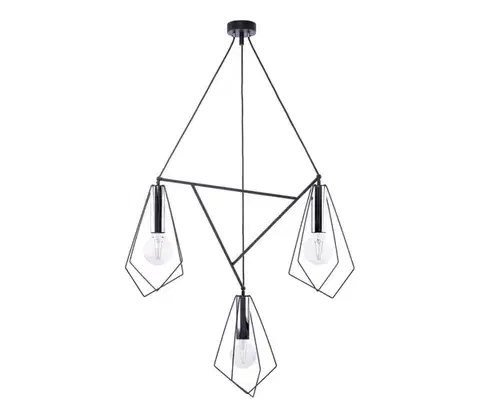 Svietidlá Jupiter 1663 - Luster na lanku KAIR 3xE27/60W/230V čierna/chróm 1663