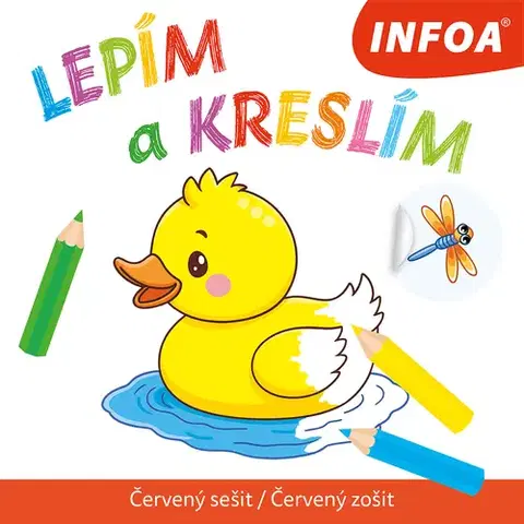 Nalepovačky, vystrihovačky, skladačky Lepím a kreslím - Červený sešit / Červený zošit (CZ/SK vydanie)