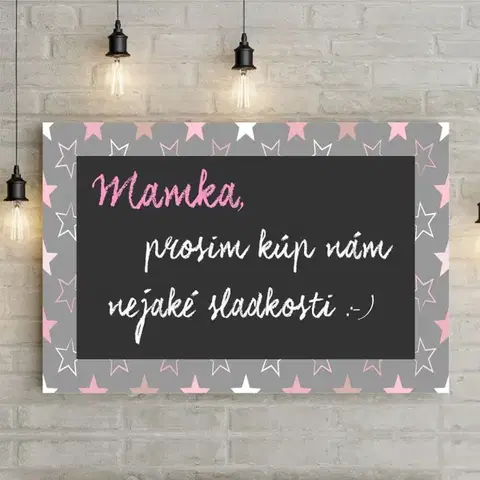 Tabule pre popis kriedou Detská tabuľka pre popis s kriedou Ružové HVIEZDY