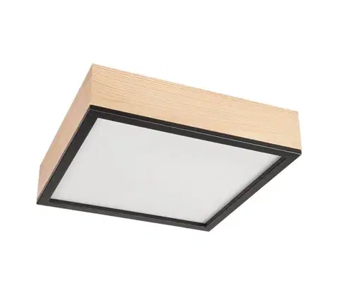 Svietidlá  Stropné svietidlo NATURAL SQUARE 4xE27/15W/230V 39x39 cm borovica/čierna LD-PD-9.5/SOSNA/CZARNY