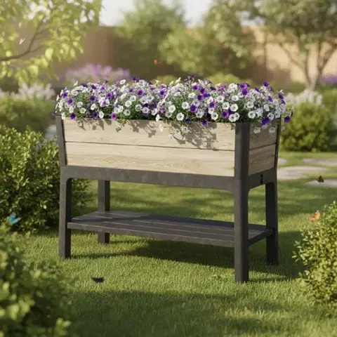 Záhradný nábytok KETER Záhradný kvetináč DECO AGGRANDIZED | jaseň