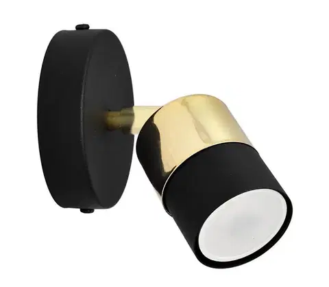 Svietidlá  LED Nástenné bodové svietidlo TUBSSON 1xGU10/4,8W/230V čierna/zlatá R-KM 1166/1 BK+GO