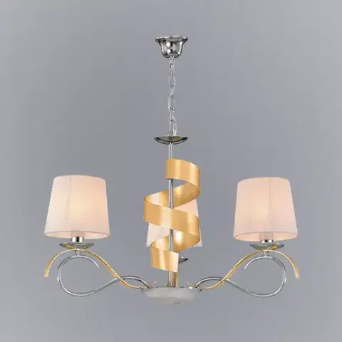 Moderné lampy do obývačky Denis Závesné svietidlo 3x40w E14 Chróm/Zlatá
