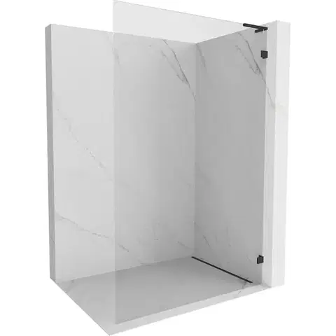 Sprchové dvere MEXEN/S - Lunar L Sprchová zástena WALK-IN pravá 120 x 200, transparent 8 mm, čierna 830L-120-000-70-00-P