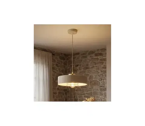 Svietidlá BRILAGI - Závesný luster na lanku SPRING 1xE27/60W/230V pr. 30 cm béžová/zlatá 76-009B