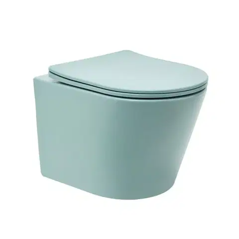Záchody Wc s doskou softclose závesné SAT Infinitio zelená mat zadný odpad SATINF010RREXPLGEM SATINF010RREXPLGEM