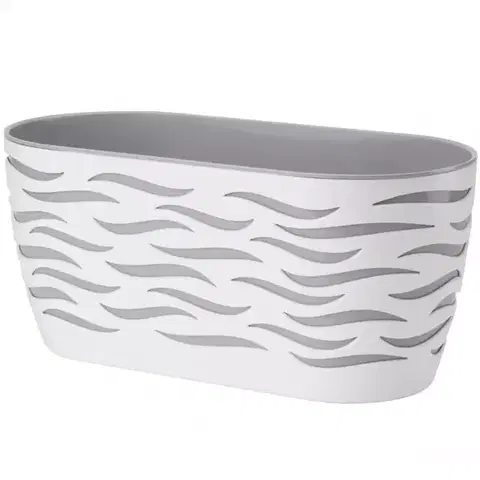 Záhrada Kvetináč Sahara Duo 35 cm biela + platina