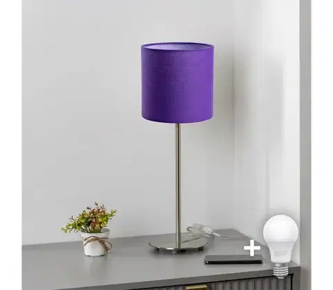Lampy BRILAGI - LED stolná lampa NUBILA 1xE27/60W/230V fialová EG32512+BG1580