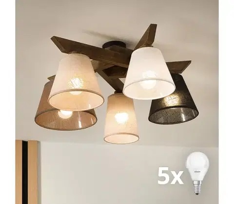 Svietidlá BRILAGI - LED  Prisadený luster ANTHONY 5xE14/40W/230V dub orech 8590828610861