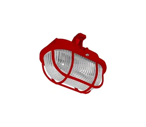 Svietidlá  Vonkajšie stropné svietidlo OVAL 1xE27/60W/230V IP44 červená SOP-60/RR