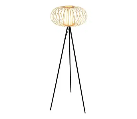 Lampy Briloner 1759011 - Stojacia lampa 1xE27/10W/230V bambus/čierna 1759011