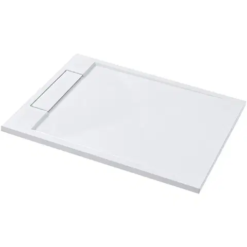 Vane CERANO - Sprchová vanička obdĺžniková Loro - liaty mramor - biela matná - 120x80x3, 5 CER-413609