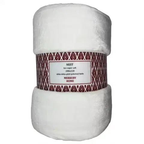 Ozdobné prikrývky Deka Nest Super Soft biela 200x220 Merkury Home
