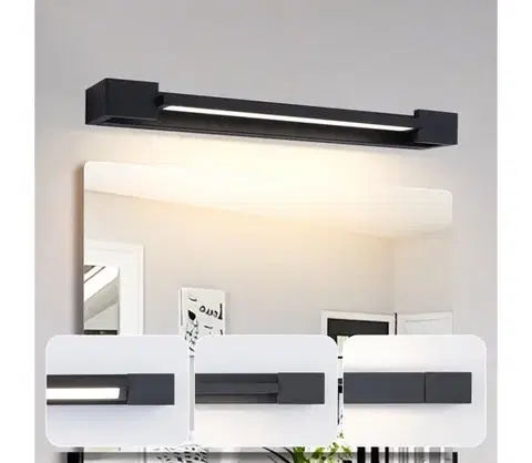 Svietidlá BRILAGI-LED Kúpeľňové osvetlenie na zrkadlo AQUA LINE LED/12W/230V 45 cm IP44 čierne BRI306