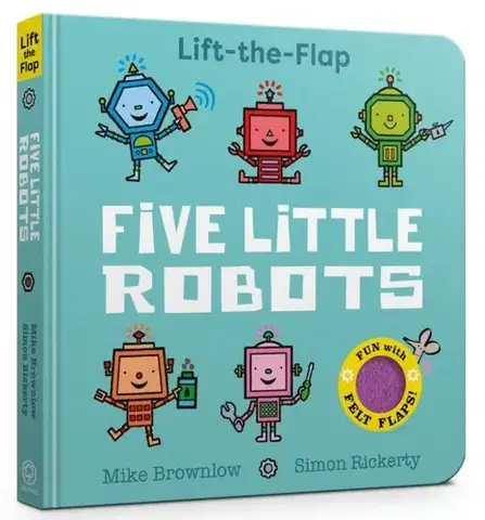 Leporelá, krabičky, puzzle knihy Five Little Robots - Mike Brownlow