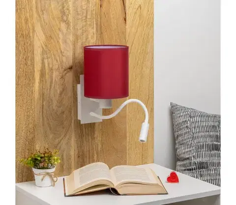 Svietidlá BRILAGI-LED Nástenná lampa NUBILA 1xE27/25W/230V+LED/3W biela/pompej. červená BG1559+BG1579