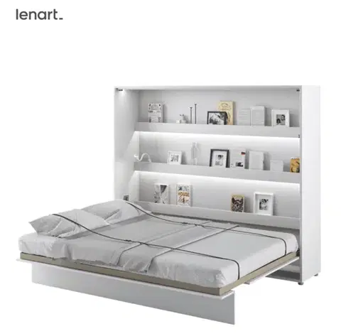 Postele Dig-net nábytok Sklápacia posteľ Lenart BED CONCEPT BC-14 biela | 160 x 200 cm