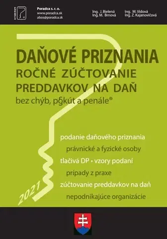 Dane, účtovníctvo Daňové priznania za rok 2021 + vyplnené vzory a tlačivá - Jana Bielená,Ing. M. Vidová,Ing. Z. Kajanovičová,Ing. M. Brnová