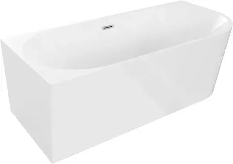 Vane MEXEN/S - Mia vaňa voľne stojaca rohová ľavá 160 x 75, biela, sifón a prepad chróm 52691607500L-01