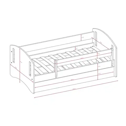 Postele pre dievčatá Detská posteľ Classic 2 biela 80x160