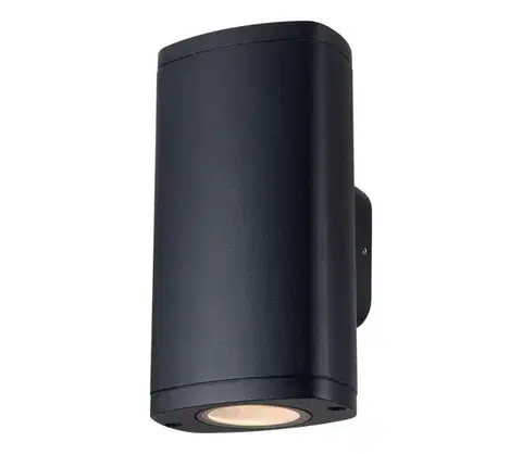 Svietidlá  38882 - Vonkajšie nástenné svietidlo ZEVI 2xGU10/10W/230V IP54 čierna 38882