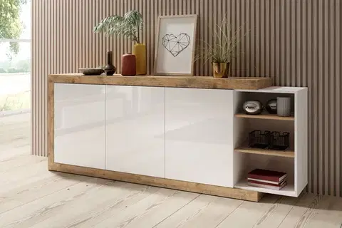 Komody a skrinky Komoda SINATRA 43 samdal/biela