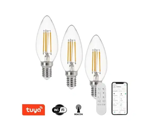 LED osvetlenie  NEO 07807CDO - Sada 3x LED CCT stmievateľných žiaroviek E14/4W/230V Wi‑Fi + diaľkové ovládanie 07807CDO