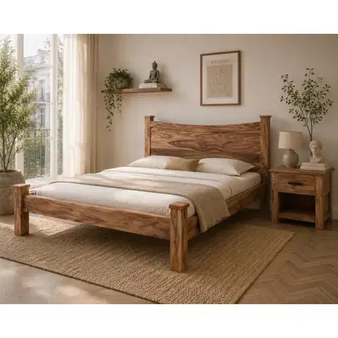 Postele Posteľ 180x200 Rami indický masív palisander