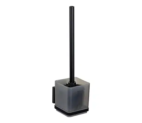 Svietidlá WENKO 71450800 - WC sada VACUUM-LOC QUADRO ED 9,5x37 cm čierna 71450800