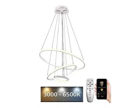 Svietidlá BRILAGI - LED stmievateľný luster na lankách CIRCLE LED/90W/230V 3000-6500K + DO BG-J4301/W