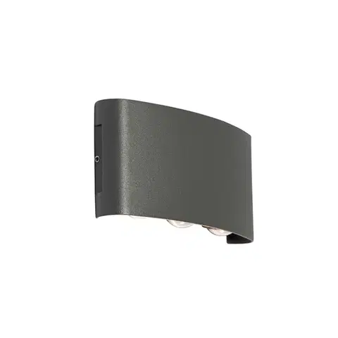 Vonkajšie nástenné svietidlá Vonkajšia nástenná lampa tmavosivá vrátane LED 6-žiarovková IP54 - Silly