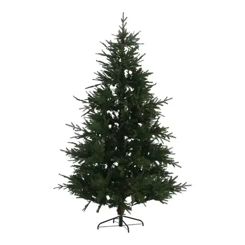 Vianočné stromčeky KONDELA Trisy vianočný stromček s kovovým stojanom 210 cm zelená