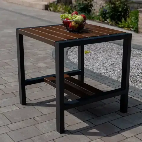 Záhradné stoly Stôl moderný malý orech