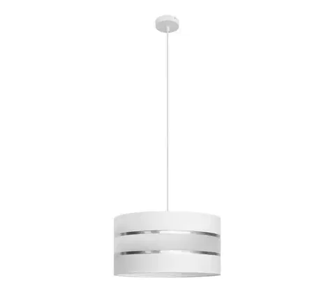 Svietidlá  Luster na lanku HELEN 1xE27/15W/230V pr. 40 cm biela W-KM 0804/1 WT+SL+MAT