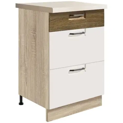 Kuchynské skrinky stojace Skrinka do kuchyne Favorit 9d Sonoma/White+Ribbeck