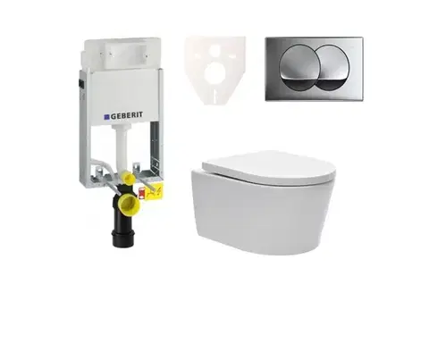 Záchody Cenovo zvýhodnený závesný WC set Geberit na zamurovanie + WC SAT Brevis SIKOGE1W71 SIKOGE1W71