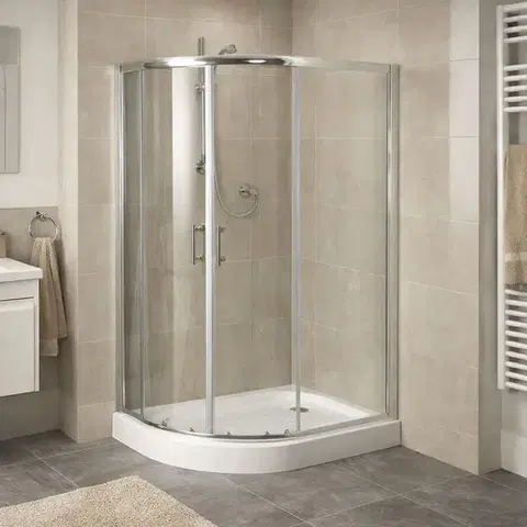 Sprchovacie kúty OLSEN SPA - Sprchovací asymetrický kút s vaničkou IBIZA II - Farba rámu zásteny - Hliník chróm, Rozmer A - 100, Rozmer B - 80, Smer zatváranie - Pravé (DX), Výplň - Číre bezpečnostné sklo - 5 mm OLBIBI210P