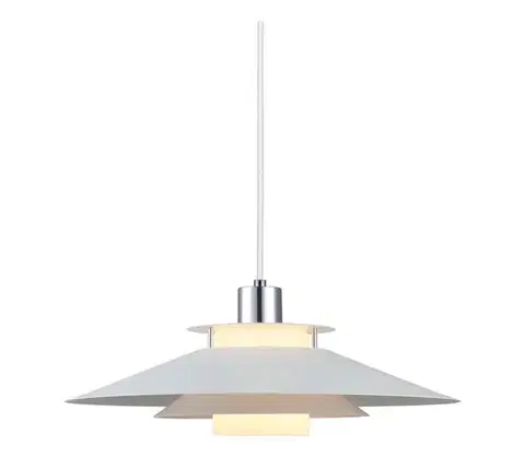 Svietidlá Halo Design 990792 - Závesný luster na lankách RIVOLI 1xE27/40W/230V pr. 40 cm biela/lesklý chróm 990792