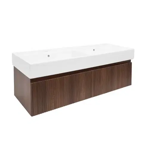 Kúpeľňový nábytok Kúpeľňová skrinka s umývadlom SAT Evolution 118x30x44, 8 cm orech mat SATEVO120NAU2 SATEVO120NAU2