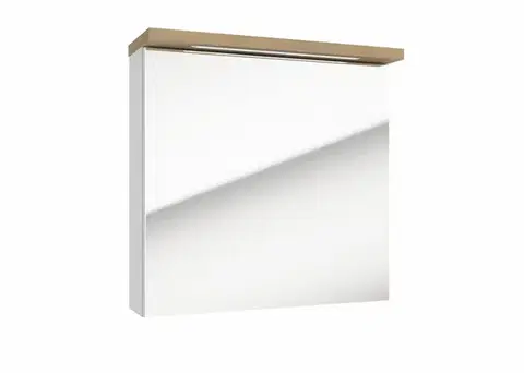 Kúpeľňový nábytok Zrkadlová skrinka Naturel Stilla + LED 60x60 cm biela STILLAE06017 STILLAE06017
